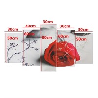 5PCS Red Rose Modern Canvas Print ( No Frame )