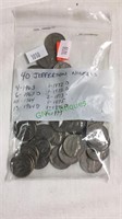 Bag of 40 Jefferson nickels, see photo with