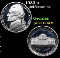 Proof 1983-s Jefferson Nickel 5c Grades GEM++ Proo