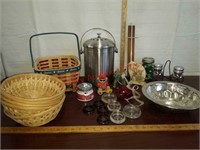 Household decor lot - Marbles, jelly jars, more