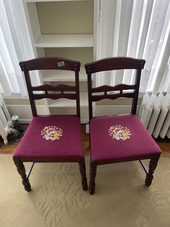 Two needlepoint chairs