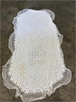 Large, crocheted tablecloth