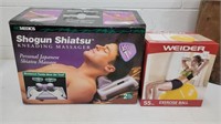 Shiatsu massager and exercise ball