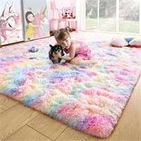 Noahas 5x8 Fluffy Rainbow Rug for Girls Bedroom Ki