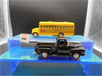 School Bus and Pick up Truck
