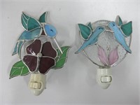 Lot Of 2 Stained Glass Night Lights