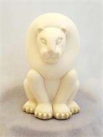7" Composite Marble Statue Of A Lion