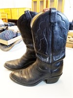 Tony Lama Black Leather Cowboy Boots 9 1/2B
