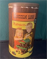 Large Container Of Lincoln Logs, 1/2 Full