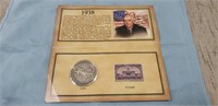 1938 Silver Half Dollar & Stamp w/ COA