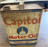 VINTAGE 2 GALLON CAPITOL MOTOR OIL CAN