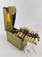 100+/- Rounds .50 Cal Belted  Ammo in Can