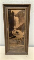 Antique Framed Dorotone Print Of Vernal Falls