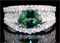 Platinum 2.75 ct Tourmaline & Diamond Ring