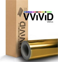 VIVID GOLD VINYL ADHESIVE WRAP 36IN WIDE - USED