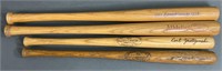 4pc 1940s-70s Miniature Souvenir Baseball Bats