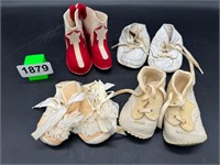 4 Pair of Vintage Baby Shoes