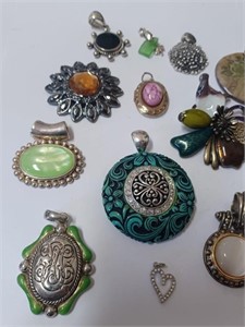 Large Lot of Various Pendants w/ Different