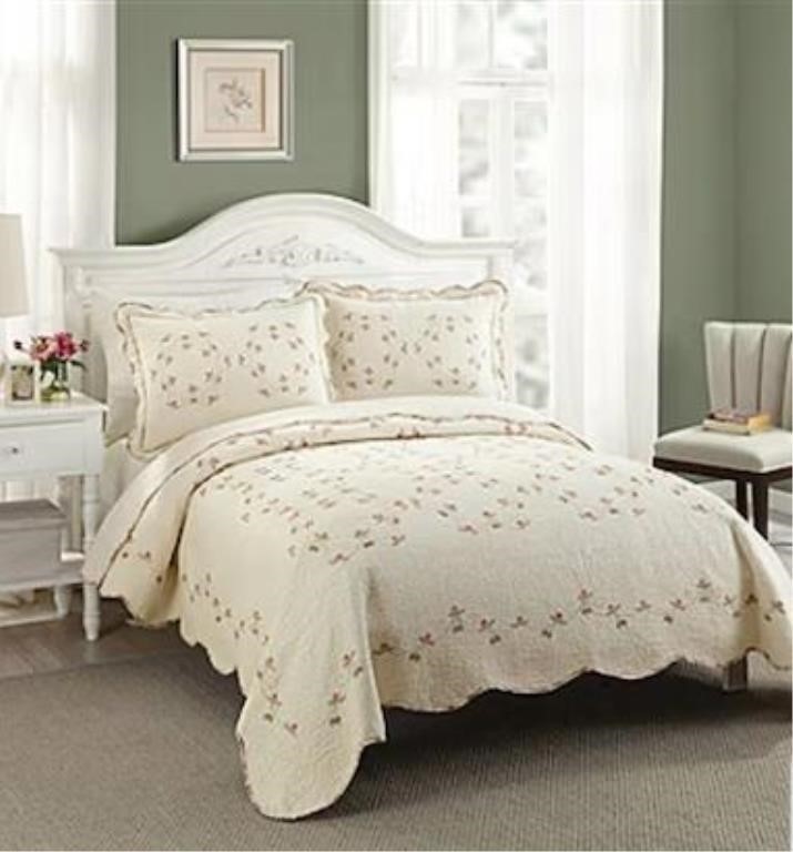 Modern Heirloom Felisa 3-pc.EmbroideredQuilt Set F