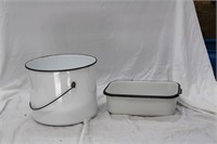 ENAMEL BUCKET AND PAN