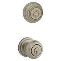 $42  Juno Antique Brass Door Knob-Deadbolt Pack