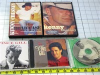 2 Kenny Chesney DVD 2 Vince Gill & John Cougar CDs