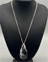 Sterling Silver Necklace with Crystal Pendant
