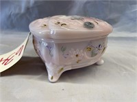 Fenton Hand Painted Music Box w/Lid