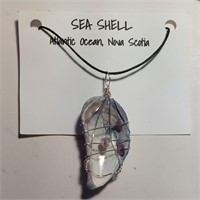 Wire-Wrapped Seashell Necklace with Amethyst