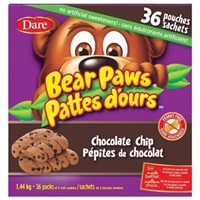 36-Pk Dare Bear Paws Chocolate Chip Soft-baked