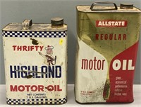 Thrifty & Allstate Advertising Motor Oil Can Lot