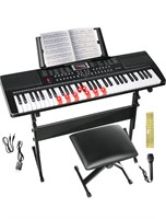 $127  Piano Keyboard 61-Key with Stand & Mic