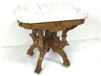 American Eastlake Victorian Table w Marble Top