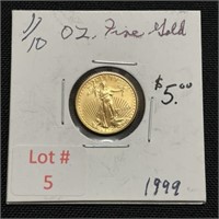 1999 Gold $5 Coin  (1/10th of an oz of fine gold)