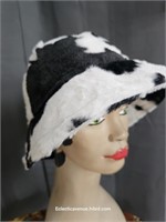 Unisex NEW Fuzzy Cow Print Bucket Hat adjustable