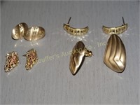 14kt Gold earrings 4 pr. (Some do not have backs)