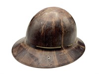 Vintage fiberglass miners helmet