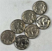 (7) Quality 1929-1937-S Buffalo Nickels