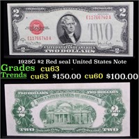 1928G $2 Red seal United States Note Grades Select