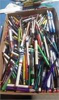 A FLAT OF ADVERTISING BALLPOINT PENS