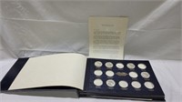 11 cased and booked 1oz silver coin set