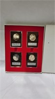 4 1oz silver proof coin set cased