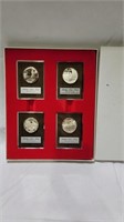 4 cased 1oz silver proof coin set