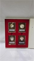 4 cased 1oz silver coin set