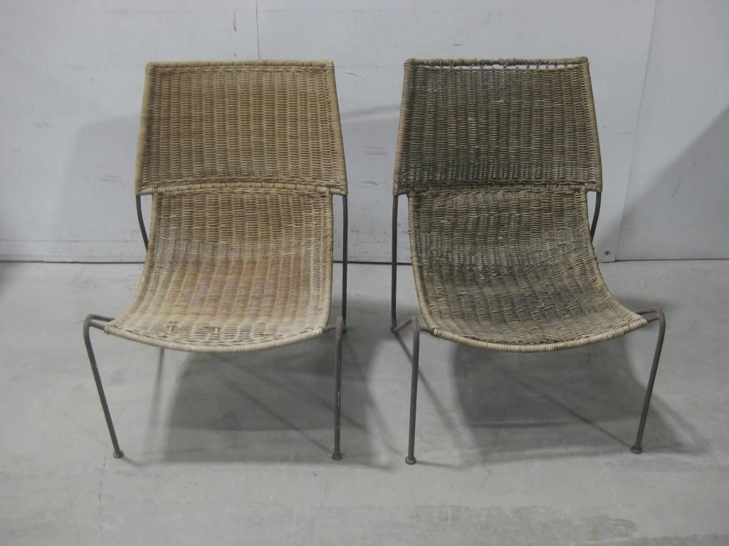 MCM Two Wicker Outdoor Chairs See Info