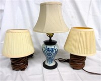 Lot of 3 Antique Lamps