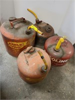 4 Vintage Gasoline Gas Cans