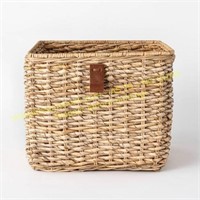 Threshold rattan cube basket & holiday throw