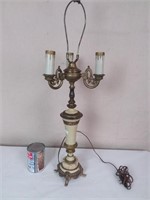 Pied de lampe à 3 lumières en pierre/métal -