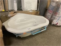 60" Acrylic Corner Drop In Whirlpool Tub - White